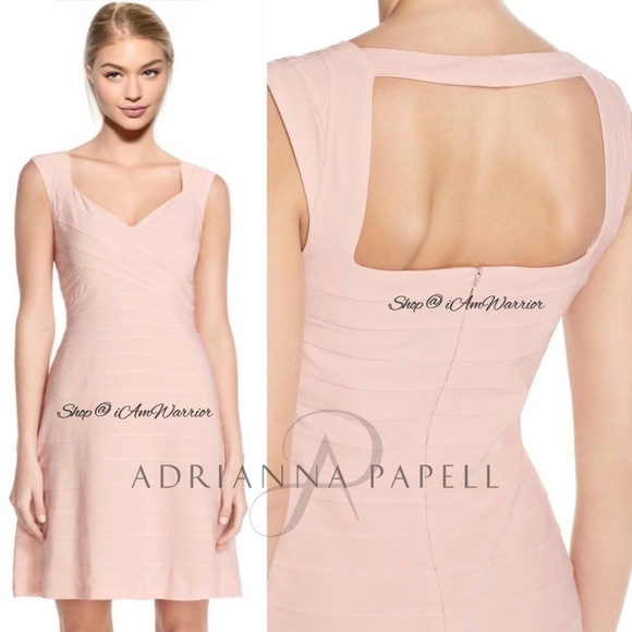 Adrianna Papell NWOT blush fit & flare bandage dress *shop@iamwarrior